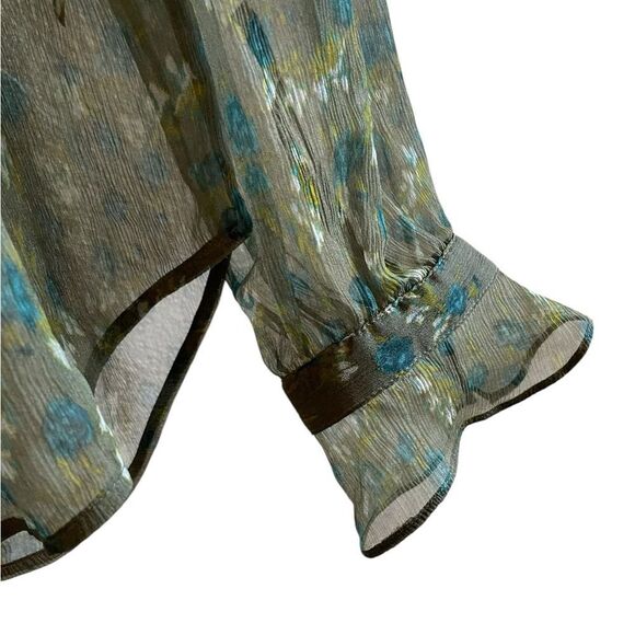 Rag & Bone Susan Blouse Olive Green Multi Size - Picture 6 of 9